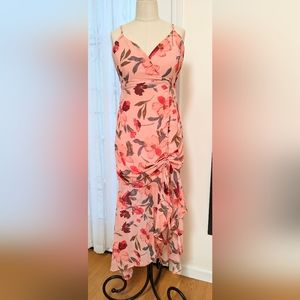 Pink Floral Maxi dress M sexy pretty FASHION NOVA NWT